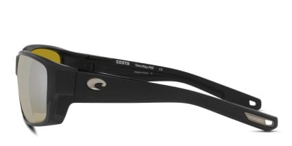 Costa Del Mar 6S9105 Tuna Alley Pro Matte Black, Yellow glasses - Matte Black / Yellow - Side View