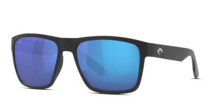 Costa Del Mar 06S9050 Paunch XL Matte Black, Blue glasses - Matte Black / Blue - Angle View