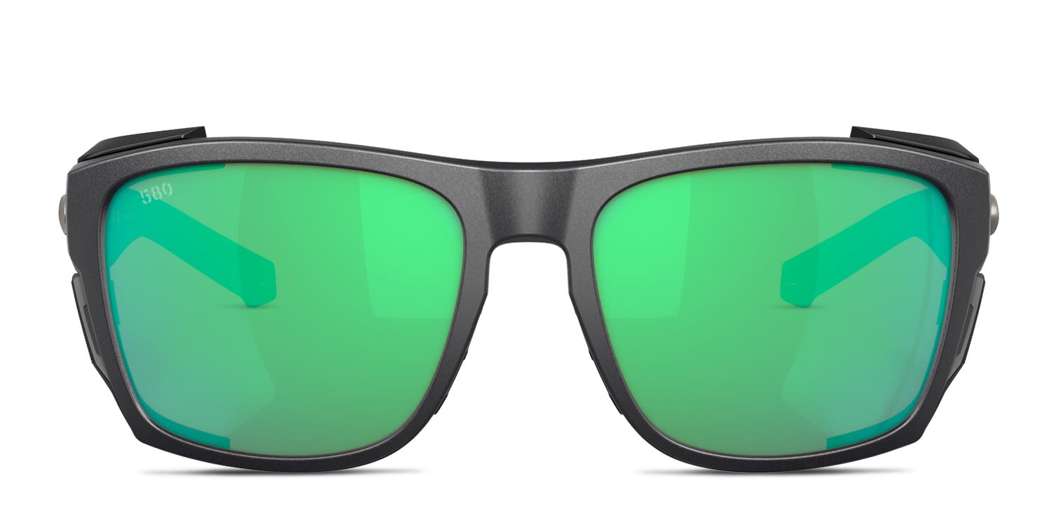 Costa Del Mar 6S9112 King Tide 6 Black, Green glasses - Black / Green - Frontal View