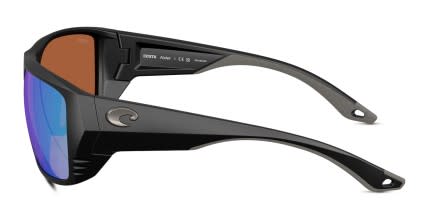 Costa Del Mar 6S9118 Finlet Matte Black, Green glasses - Black / Green - Side View
