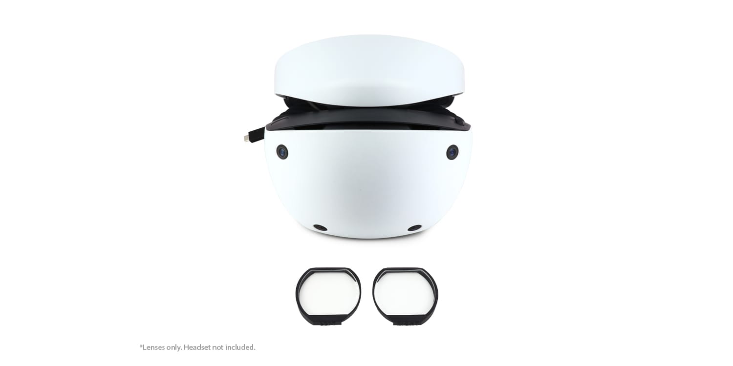 Lenses for PlayStation VR 2 glasses - Black / White - Frontal View