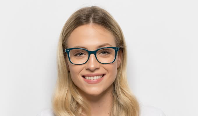 Ray Ban 5285 Teal Prescription Eyeglasses