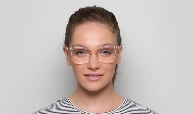 Muse X Hilary Duff Zora Pink/Clear Eyeglasses | Includes FREE Rx