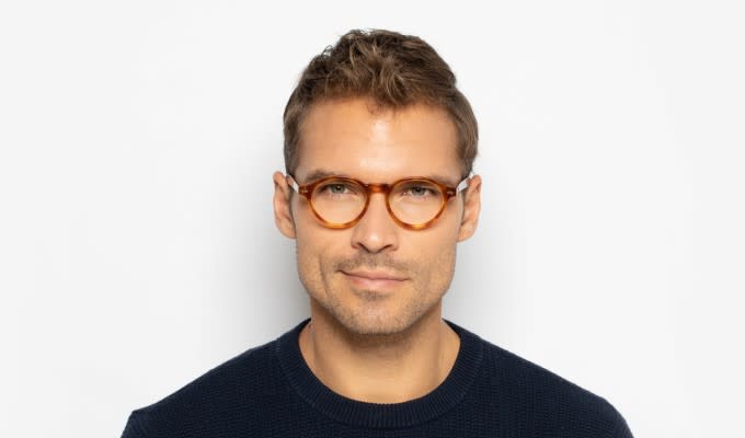 Muse M Round Clear Brown Prescription Eyeglasses