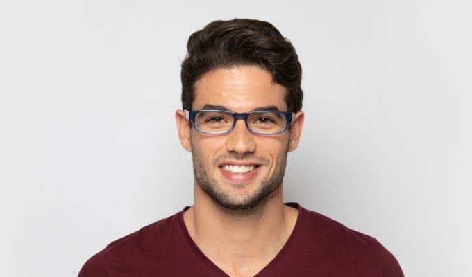 Muse Adler Clear Blue Eyeglasses Includes FREE Rx Lenses