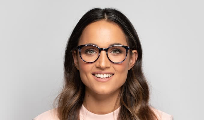 Amelia E. Veronique Blue/Tortoise Eyeglasses | Includes FREE Rx Lenses