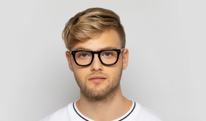 Ottoto Romario Shiny Black Prescription Eyeglasses