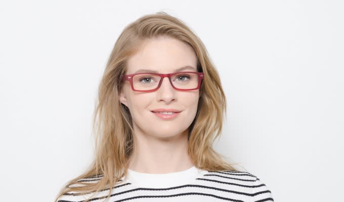 Red hot sale glasses women