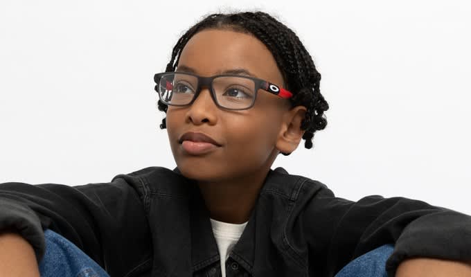 Oakley OY8002 Crosslink XS Kids Gray/Red Eyeglasses | Includes