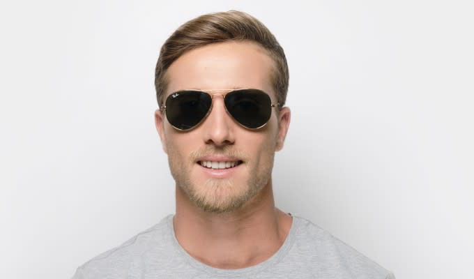 Ray Ban RB3025 Gold Prescription Sunglasses 50 Off Lenses
