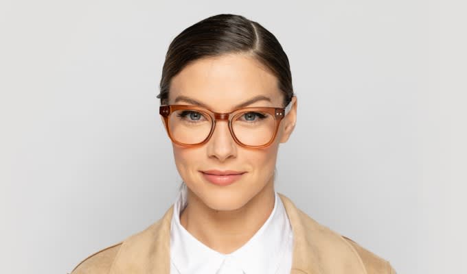 Muse Devin Clear Orange Prescription Eyeglasses