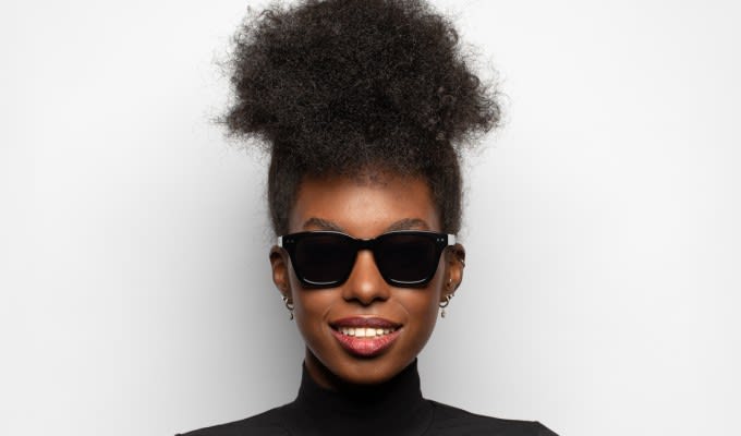 Muse Williams Shiny Black Prescription Sunglasses - 50% Off Lenses