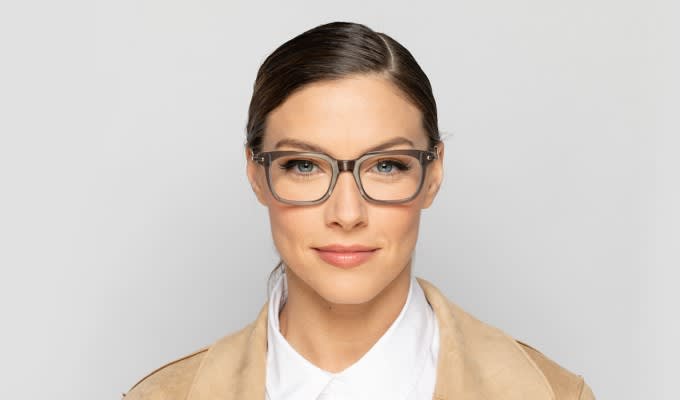 アーリー・アメリカン・テディベア 眼鏡付き Amelia E. Adrianna Gray/Clear/Silver Eyeglasses | Includes FREE Rx