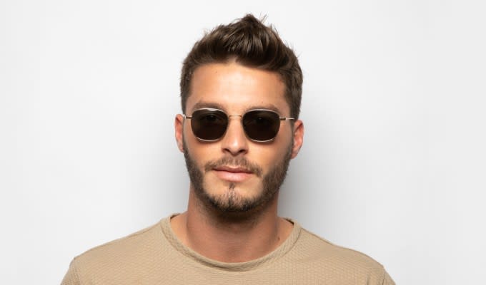 サングラス ^ONE BRILLIANT^ RemyOB429Beige Khaki Remy-OB429-Beige Khaki Ottoto Remi Gold Prescription Sunglasses - 50% Off Lenses