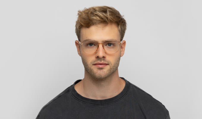 Muse Campbell Beige/Clear Eyeglasses | Includes FREE Rx Lenses