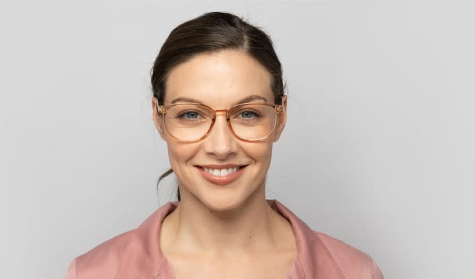 Muse Campbell Beige/Clear Eyeglasses | Includes FREE Rx Lenses