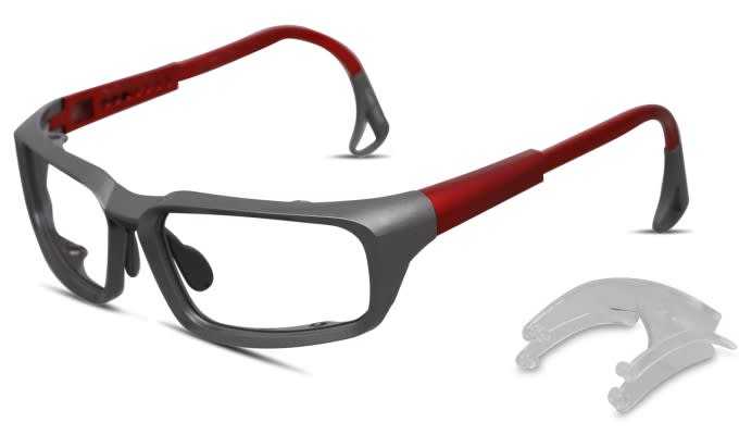 Pentax ZT100 Gray/Red Eyeglasses | Includes FREE Rx Lenses