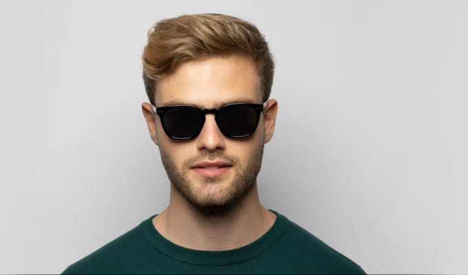 Muse Gazette Shiny Black Prescription Sunglasses - 50% Off Lenses