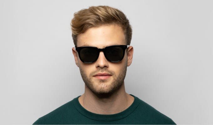 Muse Zinger Shiny Black Prescription Sunglasses - 50% Off Lenses