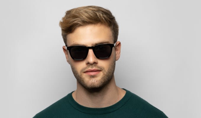 Muse Quint Shiny Black Prescription Sunglasses - 50% Off Lenses