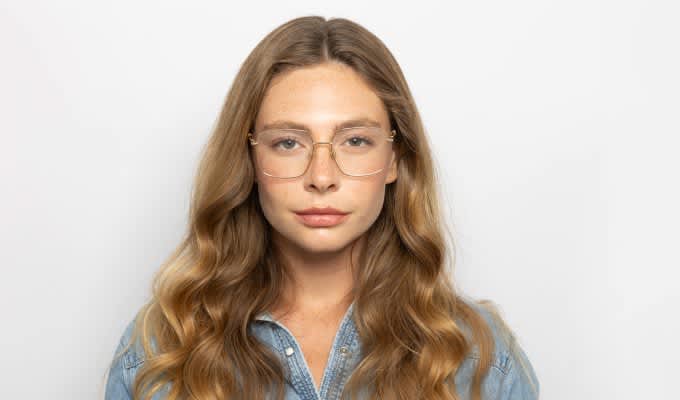 Amelia E. Lise Gold Eyeglasses | Includes FREE Rx Lenses