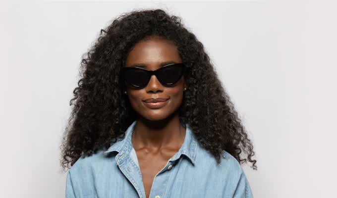 Muse Break of Dawn Shiny Black Prescription Sunglasses - 50