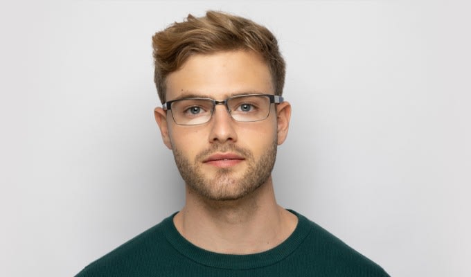 Armani Exchange AX1017 Gunmetal Blue Eyeglasses Includes FREE Rx