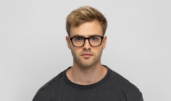 Muse Shrewd Shiny Black Eyeglasses | Includes FREE Rx Lenses Muse Shrewd Shiny Black Eyeglasses | Includes FREE Rx Lenses