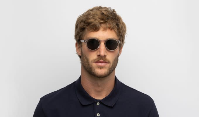 KOUGETSU PLUTINUMSILVER × CLEARTO DGREY Ottoto Hudson Yards Gray, Clear Prescription Sunglasses