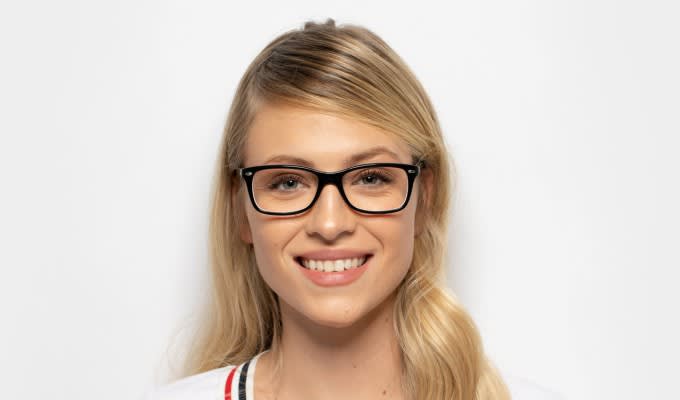 Ray-Ban RX5228 Black/Red Eyeglasses | Includes FREE Rx Lenses