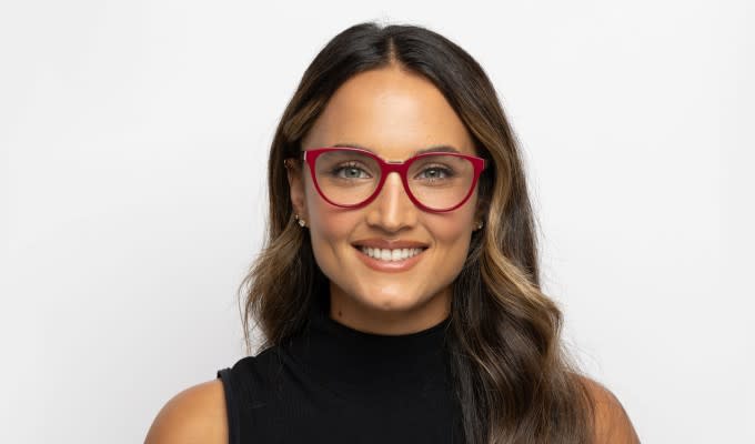 Amelia E. Europa Red Prescription Eyeglasses