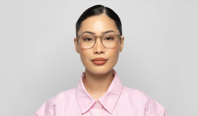 Muse Aquarius Beige, Clear Prescription Eyeglasses