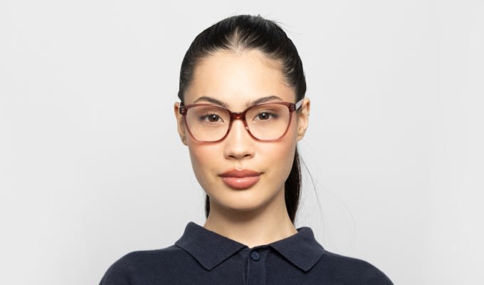 Amelia E. Chardonnay Purple, Clear Prescription Eyeglasses