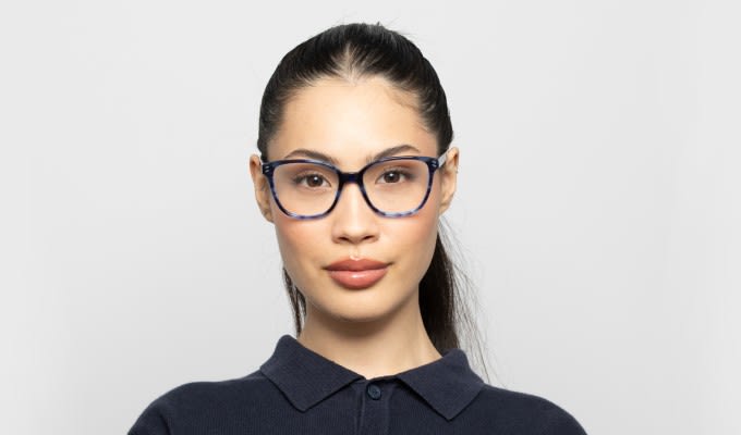 Amelia E. Chardonnay Blue, Tortoise Prescription Eyeglasses