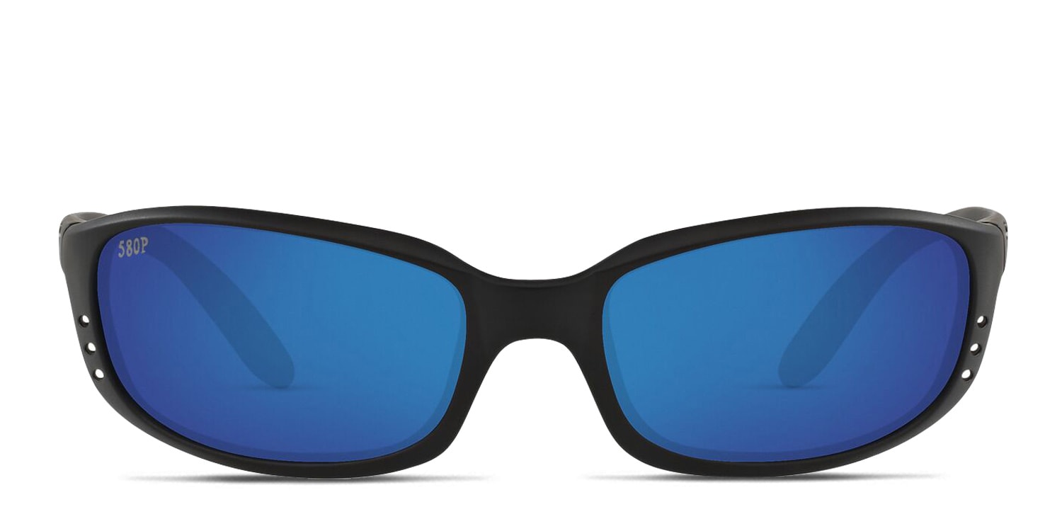 Costa Del Mar Costa Brine Matte Black Frame Sunglasses w/Blue Mirror 580P C-Mate 2.50 Lenses 06S7001-00030659