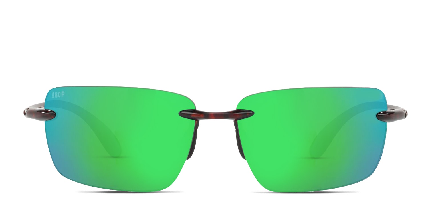Costa Del Mar Costa Gulf Shore Tortoise Frame Sunglasses w/Green Mirror 580P Lenses 06S9074-90740366