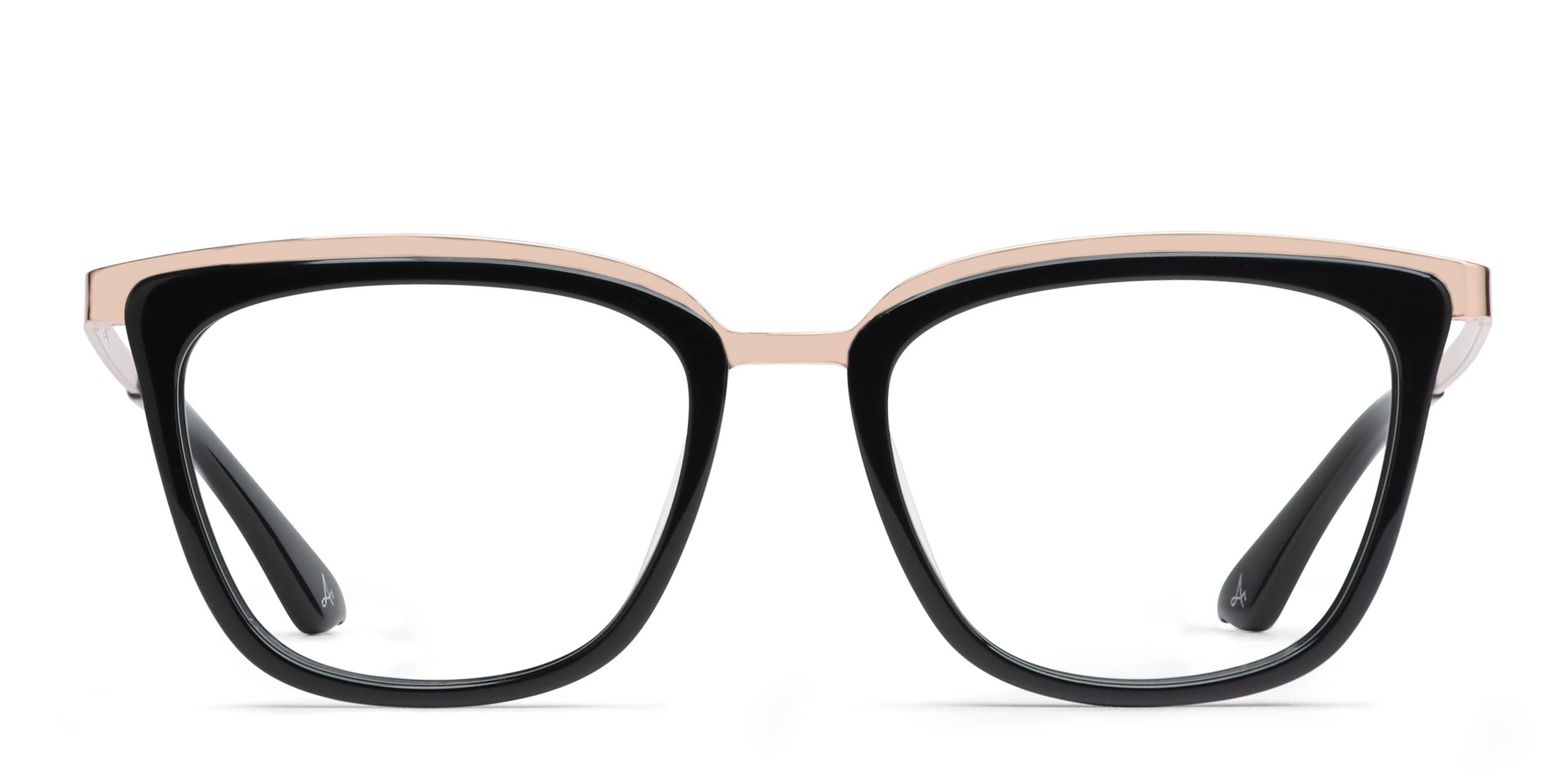 Amelia E. Frances Shiny Black,Rose Gold
