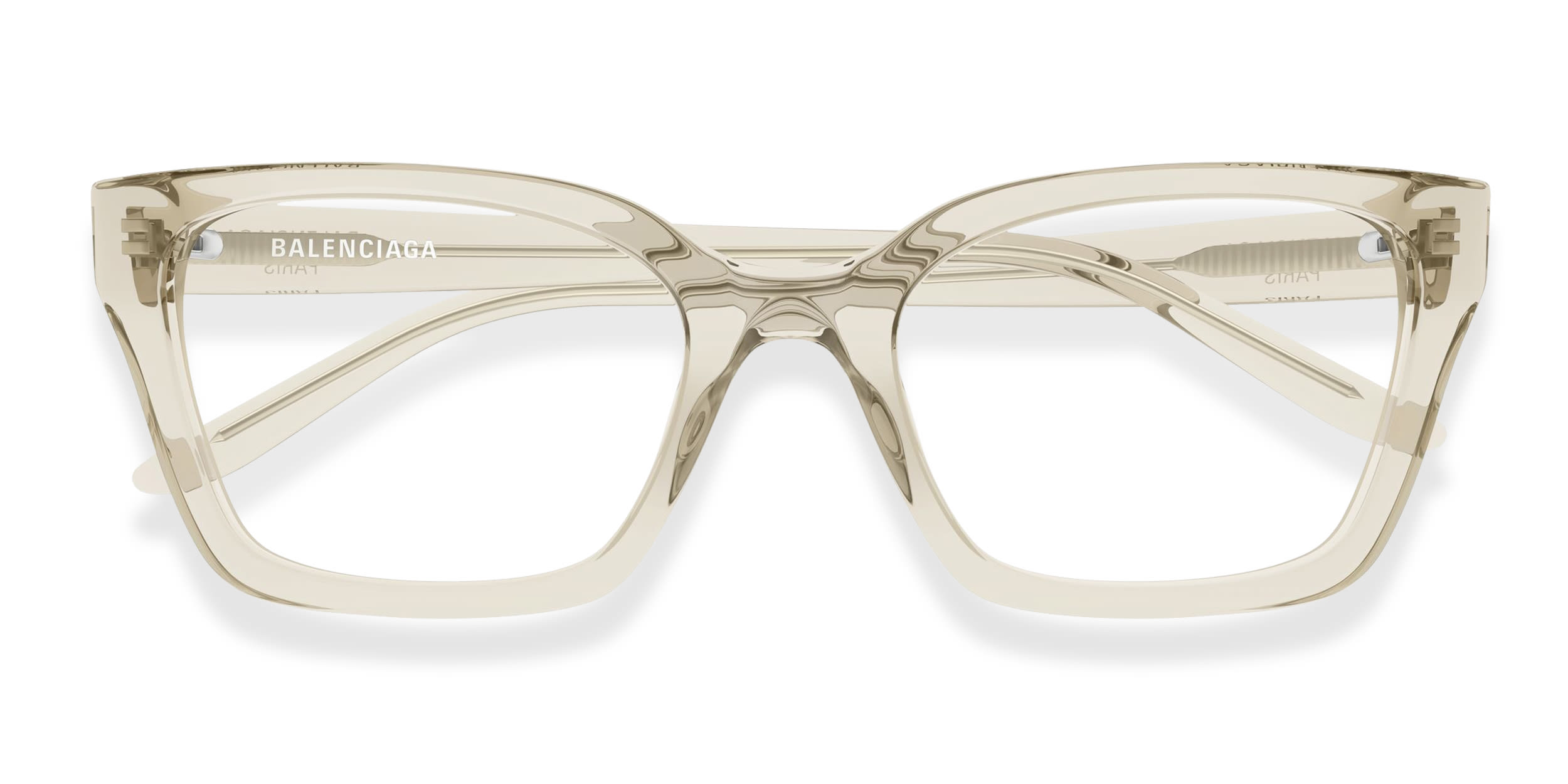 Balenciaga BB0501O Clear Acetate Eyeglasses — Beige