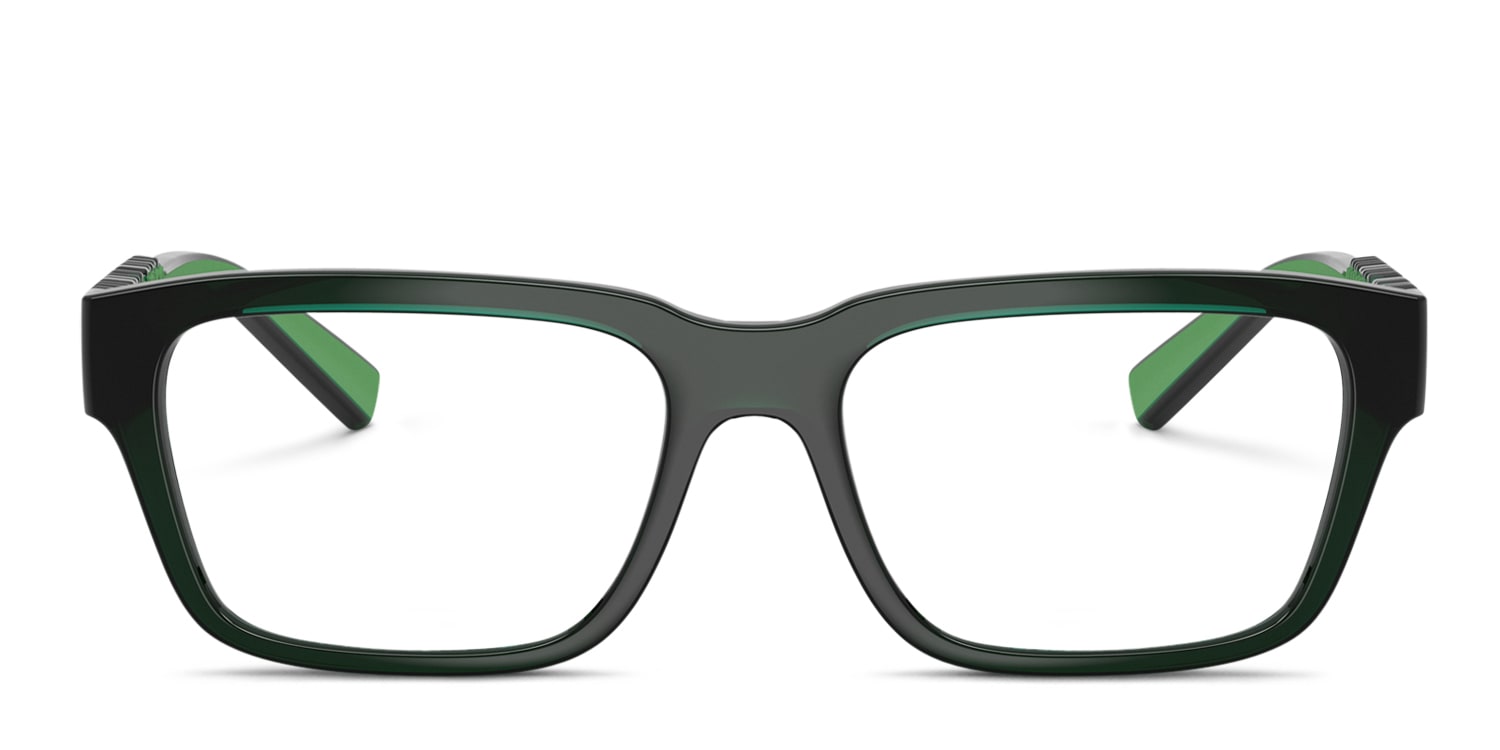 Dolce & Gabbana Rectangle Full Rim Eyeglasses — Green