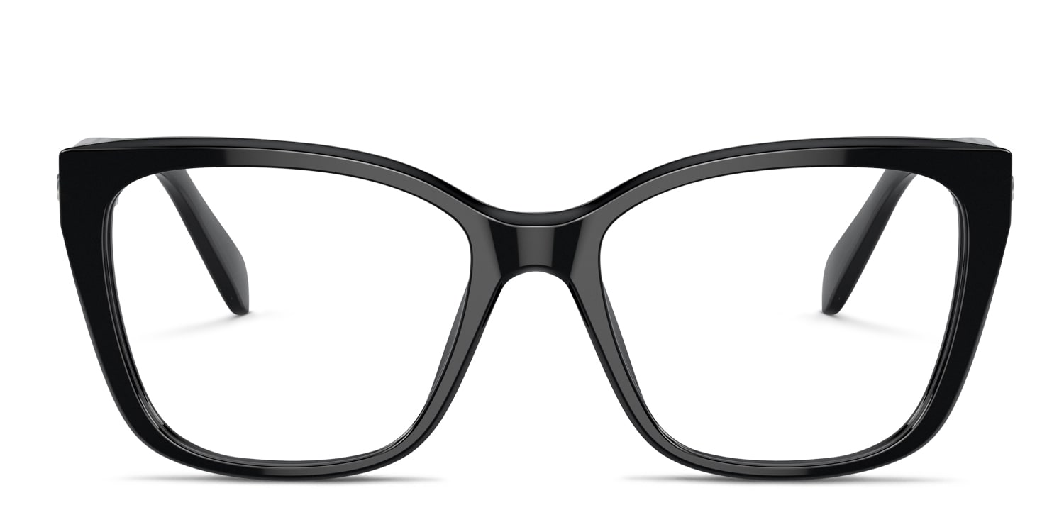 Swarovski Geometric Full Rim Eyeglasses — Black