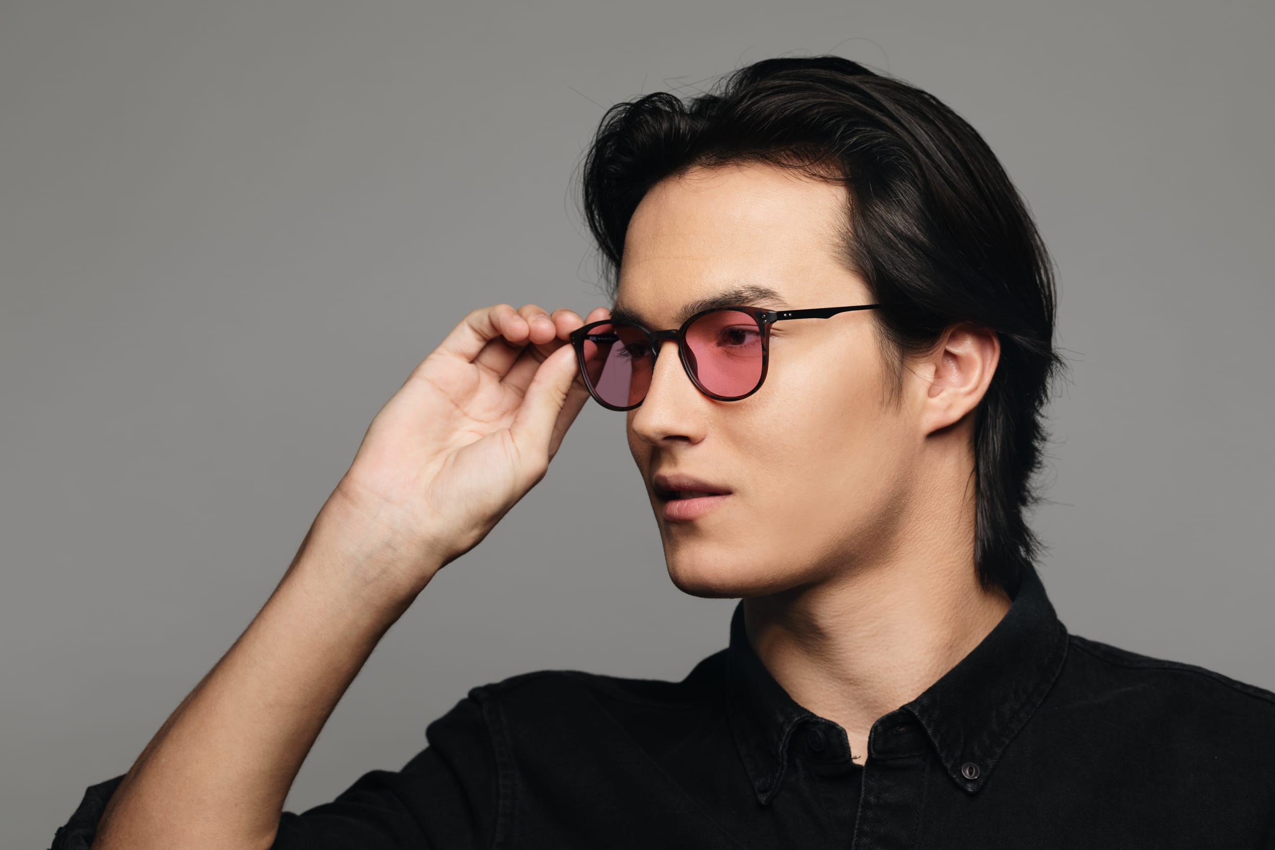 tinted pink sunglasses