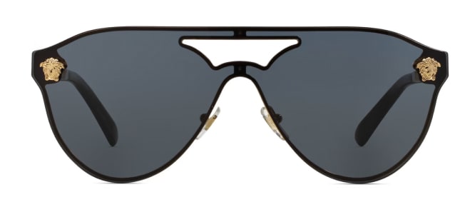 black versace aviators